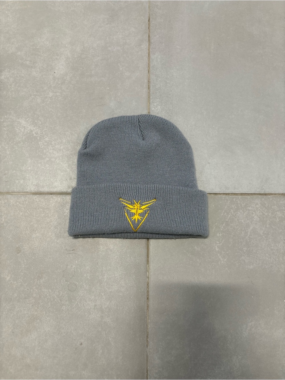 Pokemon Gray Beanie with Yellow Embroidered Logo - Men Accessories